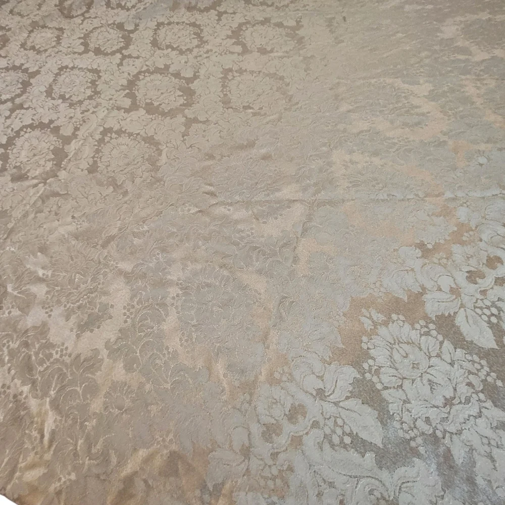Vintage Avon Damask Floral Tablecloth, Silver